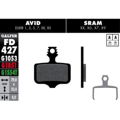 Τακάκια Δισκοφρένου GALFER FD427 STANDARD για AVID DB, ELIXIR, XX, X0, X7, X9