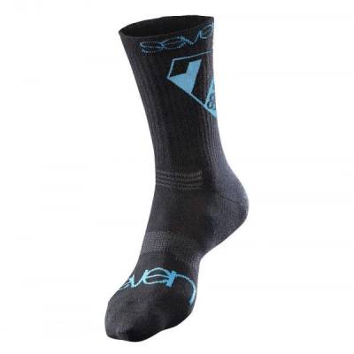 Κάλτσες 7iDP Crew Sock Black/Cyan