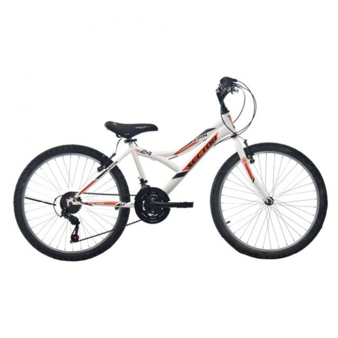 Ποδήλατο SECTOR SPIN 24&#039;&#039; Hard 18 Spd  Λευκό/Πορτοκαλί