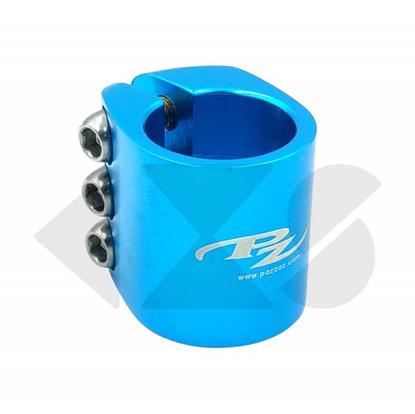 NOS Σφυχτηράκι Ντίζας PAZZAZ Triple Bolt Alloy 28.6mm Mid School Bmx Blue Anodised