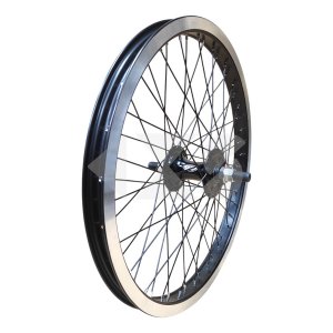 Τροχός BMX Εμπρόσθιος Αλουμινίου Custom SRP/HJC - Κλειστά Ρουλεμάν -  Άξονας 14mm - 48 Ακτίνες Black