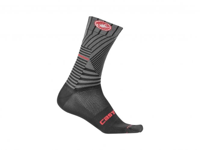Κάλτσες Castelli Pro Mesh 15 - Μαύρο/Κόκκινο
