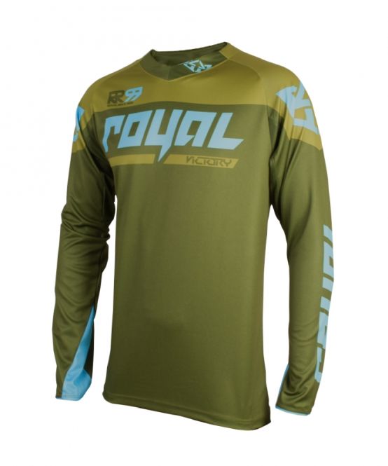 Royal Racing Victory Race Jersey  Olive Light Blue