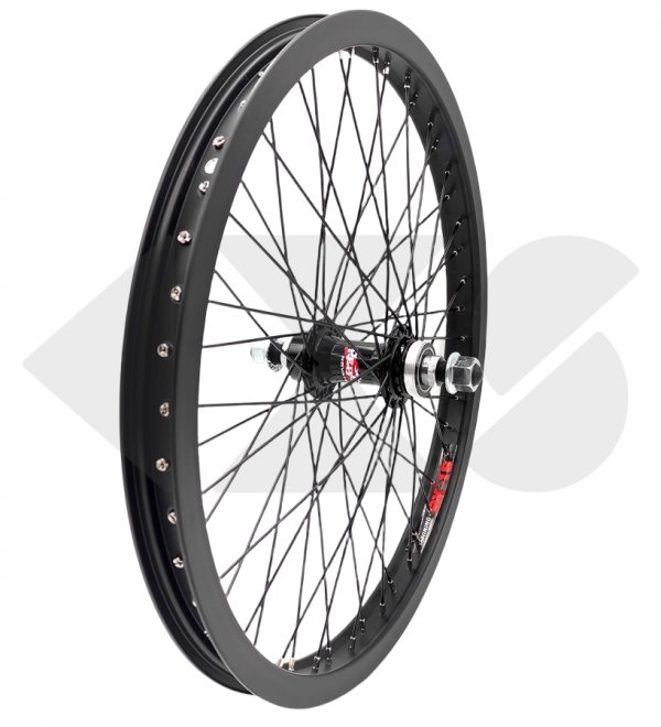 Τροχός BMX Οπίσθιος Αλουμινίου Custom NOVATEC REBEL/SHINING BX16 - Κλειστά Ρουλεμάν -  Άξονας 14mm - 48 Ακτίνες Black