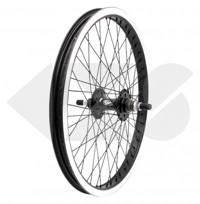 Τροχός BMX Εμπρόσθιος Αλουμινίου Custom SRP/HJC - Κλειστά Ρουλεμάν -  Άξονας 14mm - 48 Ακτίνες Black