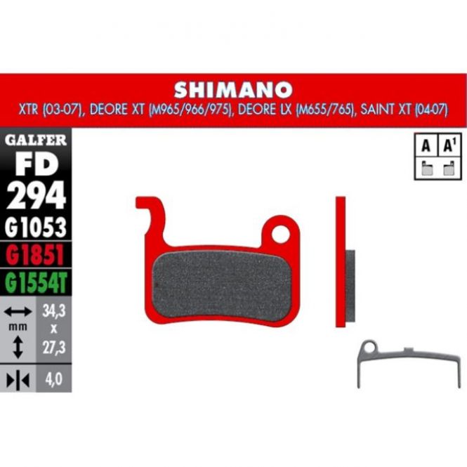 ΤΑΚΑΚΙΑ ΔΙΣΚΟΦΡΕΝΟΥ GALFER FD294 ADVANCED ΓΙΑ SHIMANO DEORE XT,LX BR-M655,SAINT XT(04-07),XTR(03-07)